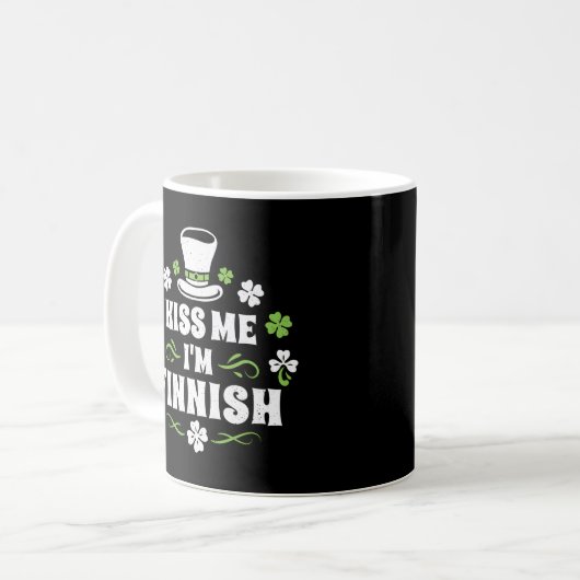 Mug Embrasse-Moi Je Suis Finlandais St Patrick'S Day F (Devant gauche)