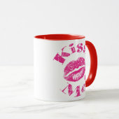 Mug Embrasse-moi ! Lèvres roses (Devant droit)