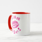 Mug Embrasse-moi ! Lèvres roses (Devant gauche)