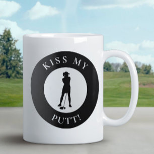 Mug Embrasse Mon Putt Drôle Humour Golfeur Silhouette 