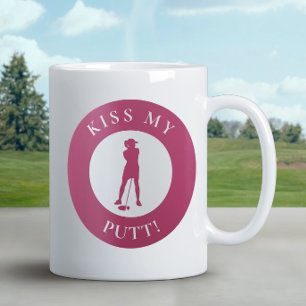 Mug Embrasse Mon Putt Drôle Humour Golfeur Silhouette 