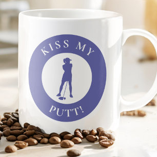 Mug Embrasse Mon Putt Drôle Humour Golfeur Silhouette