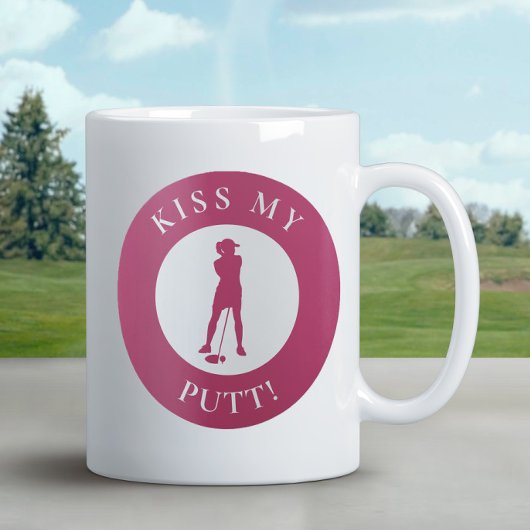 Mug Embrasse Mon Putt Funny Golfer Humour Silhouette r
