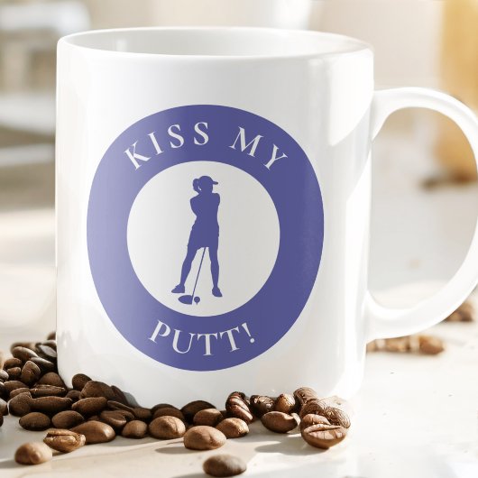 Mug Embrasse Mon Putt Funny Golfer Humour Silhouette V