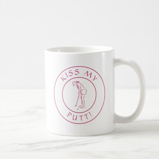 Mug Embrasse Mon Putt Funny Lady Golfer Sports Rose po (Droite)