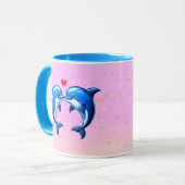Mug Embrasser l'amour des dauphins (Devant gauche)