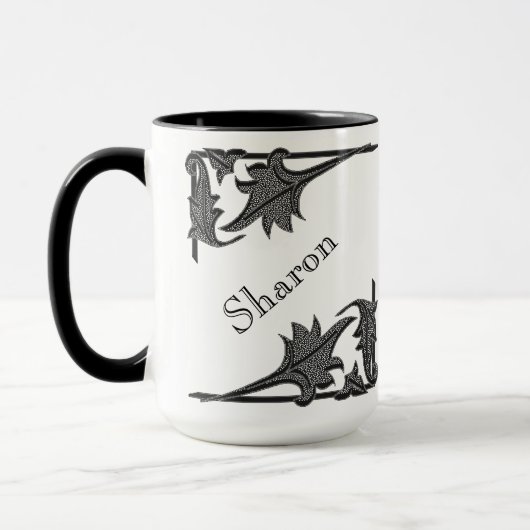 Mug - Embrassés et nom en noir (Gauche)