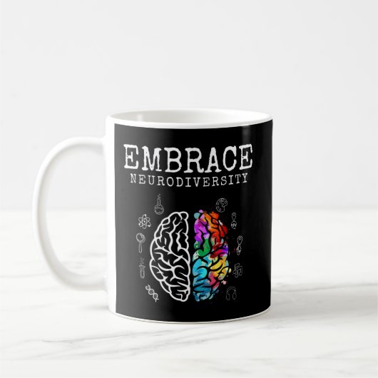 Mug Embrassez la chemise neurodiversité. Ce neuro cool (Gauche)