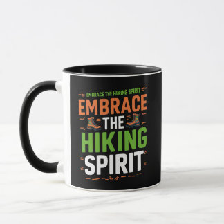 Mug Embrassez l'Esprit Randonnée, noir