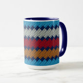 Mug Embroderie de dentelle de Motif Boho ethnique sur (Devant droit)