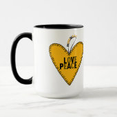 Mug Embroyer l'amour et la paix ・ jaune ・ (Gauche)