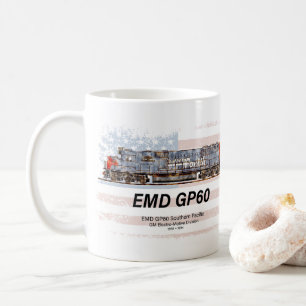 Mug EMD GP60 Diesel Locomotive et drapeau américain