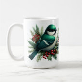 Mug Emerald Birds and Berries Holiday Motif (Gauche)