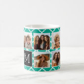 Mug Emerald & Black Instagram 5 Photo Collage Monogram (Centre)