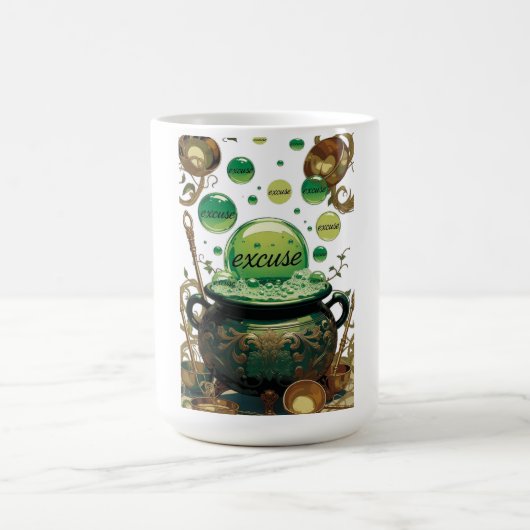 Mug Emerald Excuses Cauldron Graphic Tee (Centre)