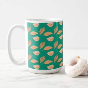 Mug Emerald Green Brown Feuilles en chute libre
