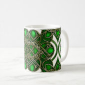 Mug Emerald Green et Argent Celtic Knots (Devant droit)