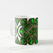 Mug Emerald Green et Argent Celtic Knots (Devant gauche)
