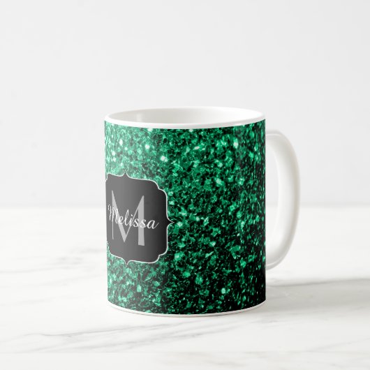 Mug Emerald Green fausse parties scintillant scintille (Devant droit)