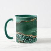 Mug Emerald Green Parties scintillant en or marbre Nom (Gauche)