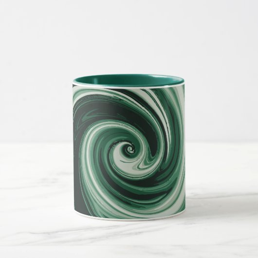 Mug Emerald Green Swirl Abstraction (Centre)