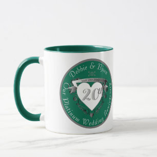 Mug Émeraude du coeur du 20e anniversaire du Mariage