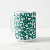 Mug Émeraude et boue florale blanche (Devant gauche)