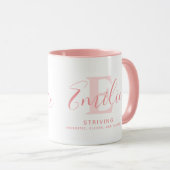 Mug Émilie nom signification et monogramme de texte ro (Devant droit)