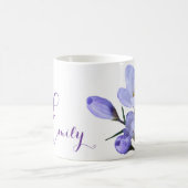 Mug Emily nom personnalisable joli bleu crocus floral (Centre)