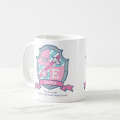 Mug Emma chevalier princesse bouclier bleu rose nom (Devant gauche)