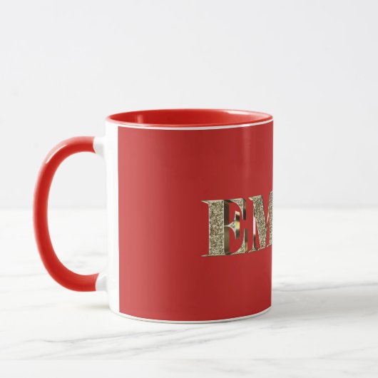 Mug Emma Elegant Parties scintillant d'or Look Typogra (Gauche)