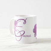 Mug Emma nom personnalisé boho rose floral (Devant gauche)