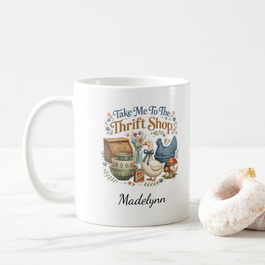 Mug Emmenez-Moi au Magasin de Seconde Main Amateur de (Avec donut)
