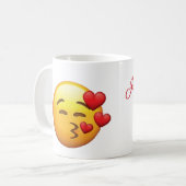 Mug Emoji de baiser/coeur (Devant gauche)