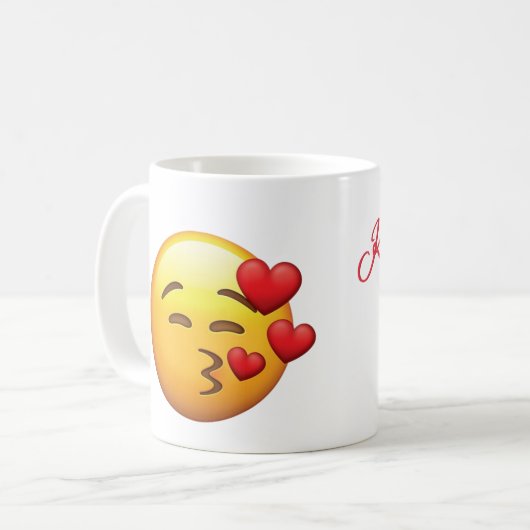 Mug Emoji de baiser/coeur (Devant gauche)