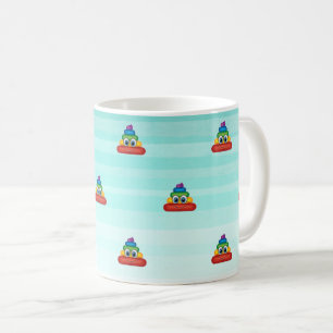 Mug Emoji de caca arc-en-ciel adorable