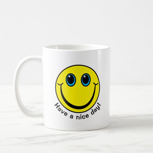 Mug Emoji de sourire font face ont un beau jour (Gauche)