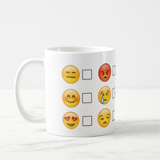 Mug Emoji fait face à des émotions (Gauche)
