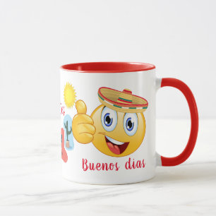 Mug Emoji mexicain personnalisé au Sombrero avec cactu