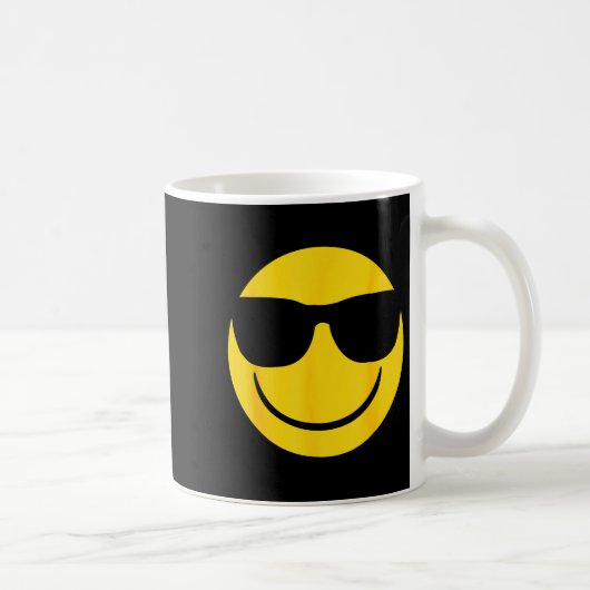 Mug Emoji Retro Sungles Yellow Smile Face (Droite)