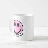 Mug Emoji rose font face ont un beau jour (Devant gauche)