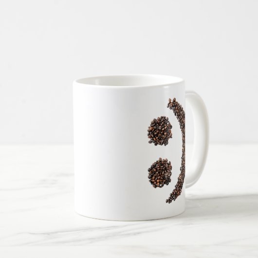 Mug Emoji Smiling Coffee Bean Texter Visage (Devant droit)