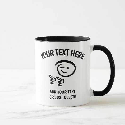 Mug Emoji Winking Face avec Modèle Doodle Fingerguns (Droite)