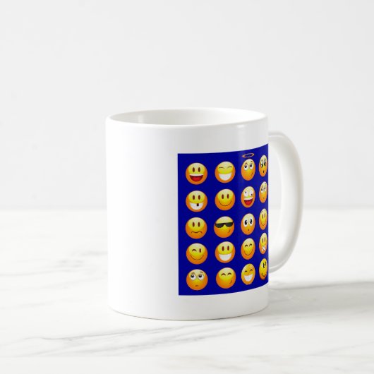 Mug emojis bleu foncé (Devant droit)