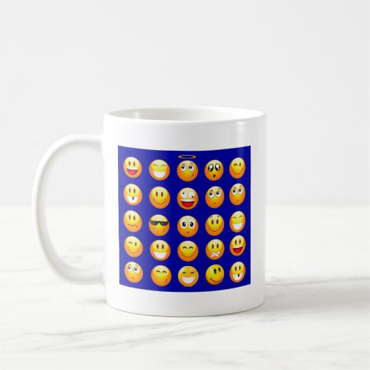 Mug emojis bleu foncé (Gauche)