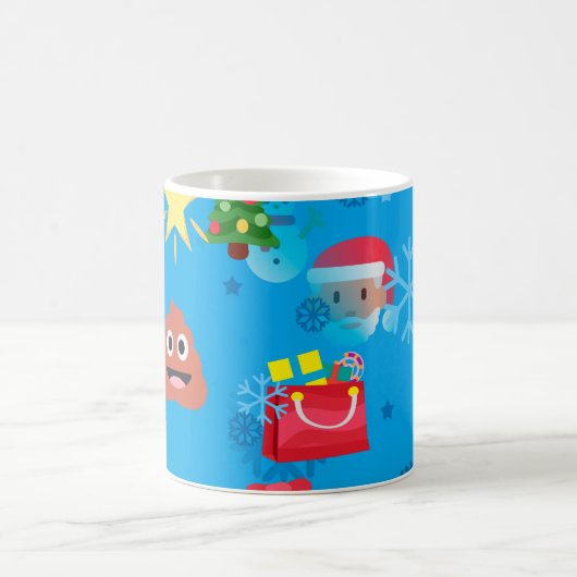 Mug émoticône de Noël bleu (Centre)