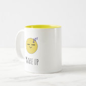 Mug Émoticône Dormir "Réveillez-Vous" (Devant gauche)