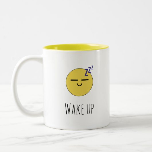 Mug Émoticône Dormir "Réveillez-Vous" (Gauche)