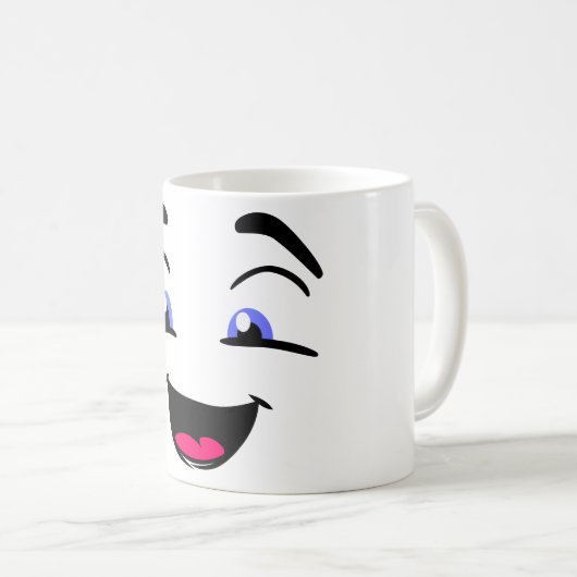 Mug émoticône, émoticône, visage (Devant droit)