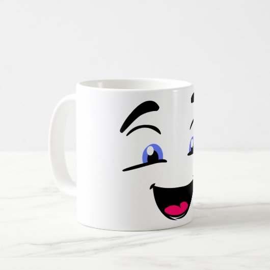 Mug émoticône, émoticône, visage (Devant gauche)